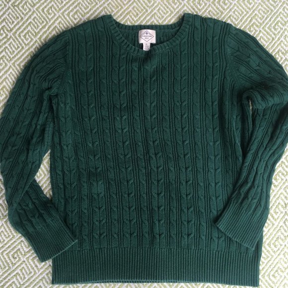St. John's Bay Crew Neck Cable Knit Sweater - Picture 1 of 3